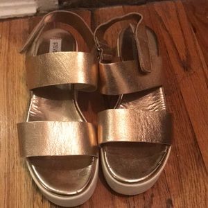 Gold platform sandal